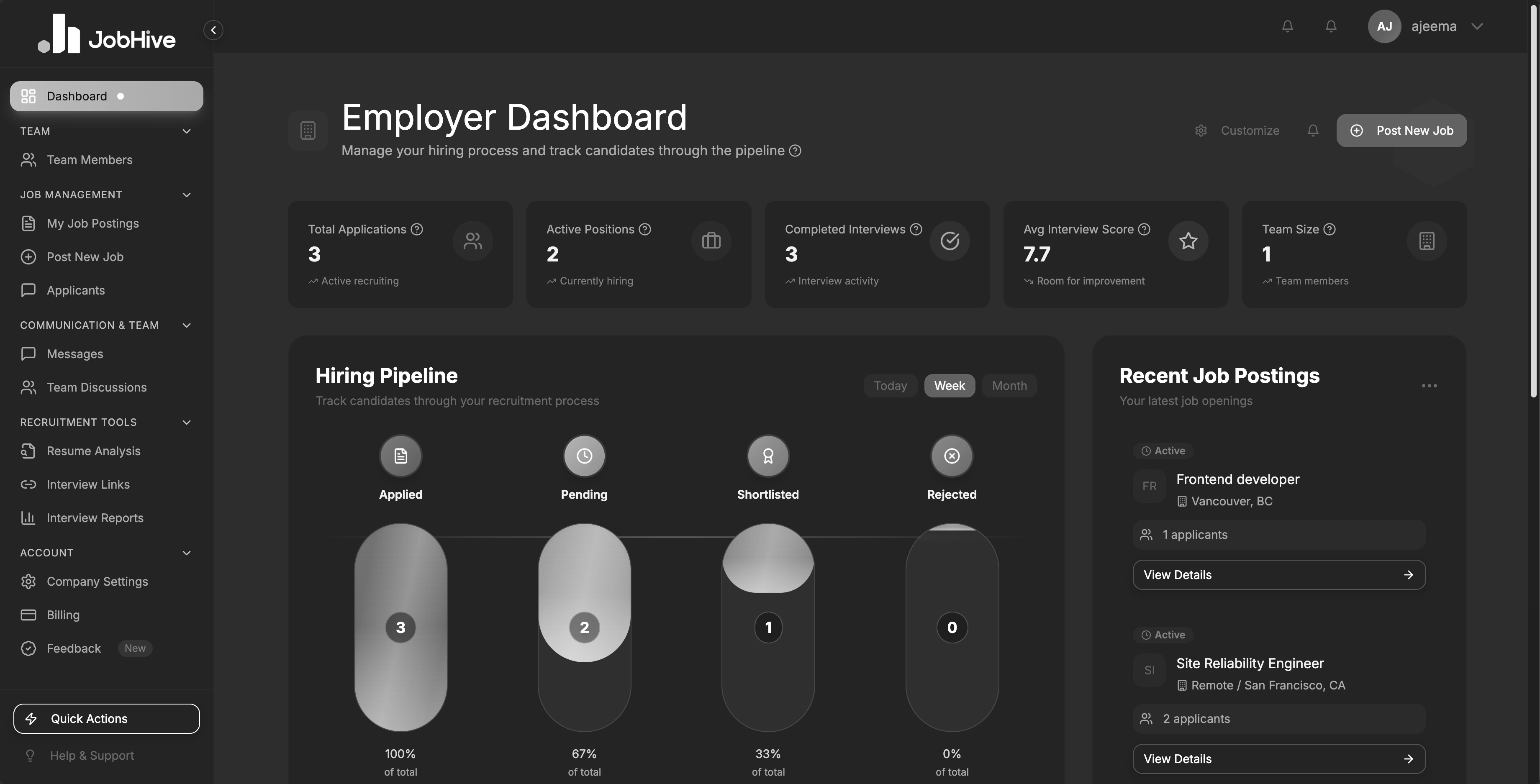 Launch UI app screenshot